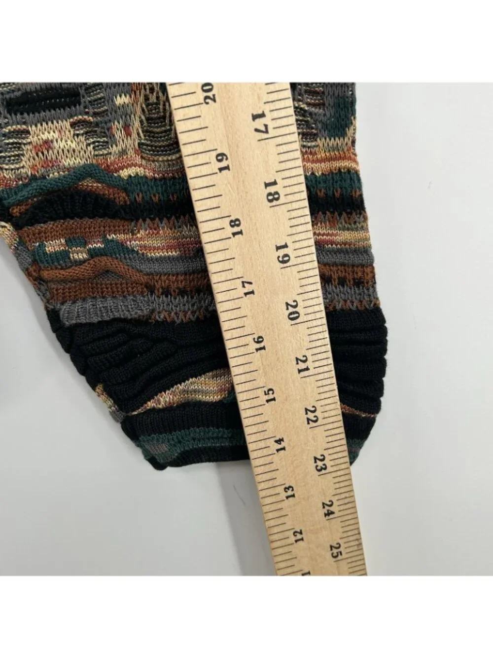 Vintage 90s Tundra 3D Knit Sweater Mens XL Multicolor Textured Vertical Stripe